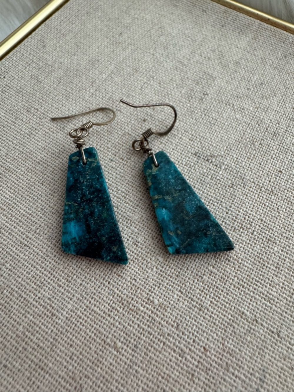 Turquoise Blue Stone Drop Earrings